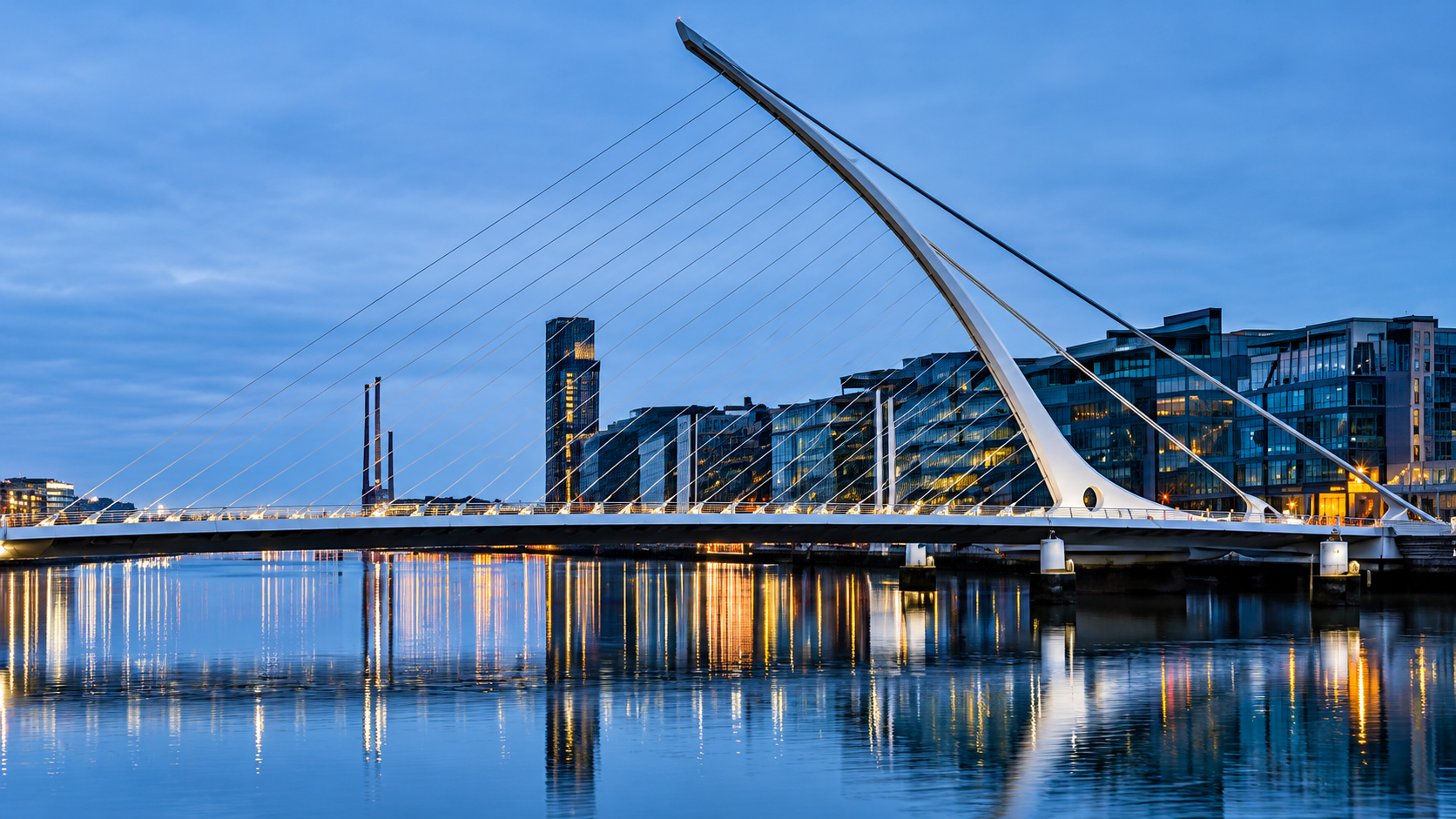 Samuel Beckett Bridge over the River Liffey in Dublin